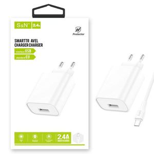 S&N Type <b>C</b> <b>Charger</b> 2.4A USB EU <b>Plug</b> Smart Travel <b>Charger</b> - Product Image 1