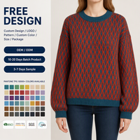 Pull en maille torsadée personnalisé pour femme, col rond, orange, rouge, vert sarcelle, texture losanges en relief, usine OEM ODM