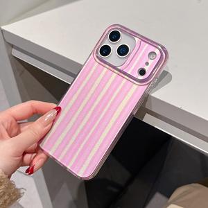 Coque de téléphone en acrylique <span class=keywords><strong>2</strong></span>-en-1 à rayures contrastées pour iPhone 17 Pro Max, protection intégrale IMD anti-jaunissement - Product Image 6