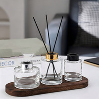 Bouteilles de diffuseur à roseaux en verre transparent rechargeables de 150 ml, 200 ml, 500 ml pour parfums d'intérieur, décoration, aromathérapie et huiles essentielles, avec bouchon