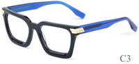 Monture de lunettes carrée épaisse en acétate, faite à la main, style unisexe, personnalisable avec logo, tendance et durable, vente en gros, stock disponible