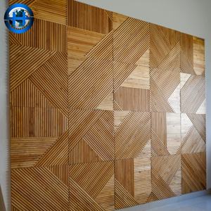 In <span class=keywords><strong>legno</strong></span> massello mosaico TV sfondo decorazione pannello murale <span class=keywords><strong>per</strong></span> la casa moderna striscia sottile Video Wall - Product Image 6