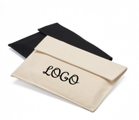 Sac d'emballage pour vêtements anti-poussière en coton avec logo personnalisé imprimé, pochette enveloppe en sergé de coton pour chaussures