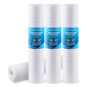 20x4.5 Polegadas Casa Inteira Substituição Do Filtro De Água 20 Micron <span class=keywords><strong>Spun</strong></span> <span class=keywords><strong>Bonded</strong></span> <span class=keywords><strong>PP</strong></span> Sedimentar Cartucho De Filtro De Água Para Big Jumbo Azul - Product Image 1
