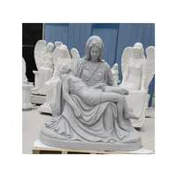 Lebensgroße Handarbeit Pure The Pity / La Pieta Weißer Marmor Stein Madonna Skulptur Stein Statue Granit Statue