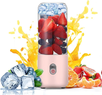 Draagbare persoonlijke elektrische mini fruitsapblender, USB oplaadbaar, 6 roestvrijstalen messen, 500ml inhoud, geschikt voor buitengebruik