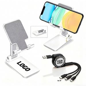 Support de téléphone portable pliable universel personnalisé avec logo, en plastique, pour cadeaux promotionnels d'entreprise - Product Image 1
