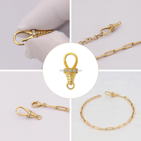 Bijoux fins 18K or massif avec laboratoire diamant homard fermoir ouvert bracelet à bricoler soi-même collier composant bijoux pour personnalisé