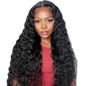 water wave 5x5 HD Lace Closure Wigs Human Hair Brazilian Virgin Wet And Wavy Natural Color wig for black women