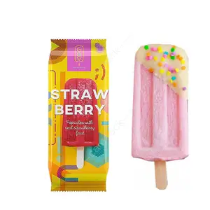 Biodegradable makanan kelas Pla es krim Sachet tas Pop Lolly kemasan kustom permen Empaque Para Helados es loli plastik PE