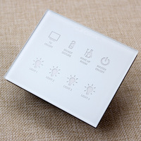 Interrupteur tactile intelligent pour maison connectée, 8 touches, panneau en verre trempé blanc, 220V, pour le contrôle des chambres d'hôtel