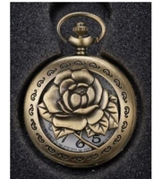 Jam tangan saku hewan Fob liontin rantai kalung pria wanita Vintage perunggu Quartz model campuran