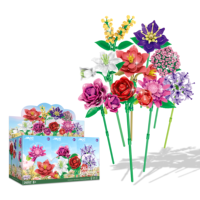 Blocs de construction sur le thème des plantes : Clématite, Acacia, Fleur de l'amour, Lantana ; Décoration intérieure ; Blocs de construction DIY ; Cadeaux pour adultes