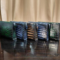 Pochette exotique de haute qualité en peau de crocodile du Nil patinée véritable Sac à main de luxe en cuir de crocodile véritable pour hommes