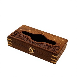 Handmade Wooden Tissue Box Holder with Intricate Carved Design Decorative Tissue Cover for Dining <b>Table</b> Coffee <b>Table</b> Office <b>Bath</b> - Product Image 6