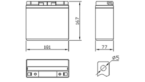 Ups năng lượng mặt trời dự phòng lưu trữ điện 20hr có thể sạc lại chu kỳ sâu kín axit chì 12V 18ah Pin - Product Image 3
