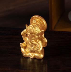 รูปปั้นพระพุทธรูปแกนีชาสีทองขนาดเล็ก 3 มิติ สไตล์เอเชียตะวันออกเฉียงใต้ รูปปั้นพระพุทธเจ้าไทย รูปปั้นพระพุทธศาสนาอินเดีย ทำจากเรซิ่นสีทอง - Product Image 5