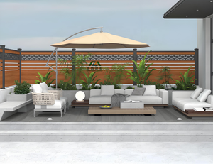 Clôture réglable en acier inoxydable et alliage d'aluminium, design moderne extrêmement robuste, matériau durable, résistant à la rouille - Product Image 3