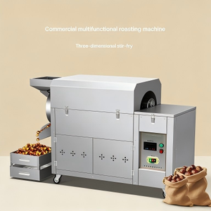 Machine de torréfaction automatique continue de noix, type convoyeur industriel <span class=keywords><strong>pour</strong></span> cacahuètes, noisettes, amandes, usage commercial - Product Image 2