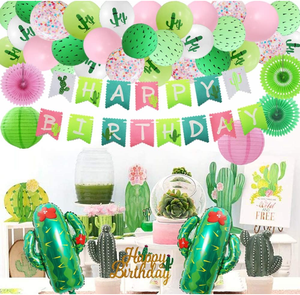<span class=keywords><strong>Kit</strong></span> de Décoration pour Fête d'Anniversaire Fiesta : Bannière Cactus, Éventails en Papier, Lanternes, Décorations de Gâteaux Cupcake, Ballons Hélium, Guirlande et Arche - Product Image 2