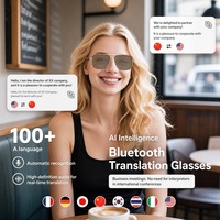 Lunettes Intelligentes à Commande Tactile avec Traduction IA, Double Batterie 90 mAh, Chargement Magnétique DC, pour la Musique, les Appels et les Conférences Transfrontalières