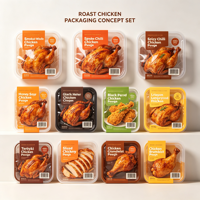 Sac d'emballage en nylon pour poulet rôti entier, surgelé, pour micro-ondes, avec fermeture éclair, pour volailles et rôtisseries