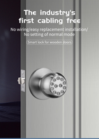 Installation facile de serrure à bouton rond intelligente sans clé, contrôle par empreinte digitale pour portes en aluminium et en bois, matériau en alliage d'aluminium