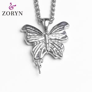 Collares con Colgante de Mariposa de Acero Inoxidable, Estilo Vintage Bohemio, Gótico, Punk, Joyería de Moda de Acero de Titanio para Hombres y Mujeres - Product Image 1