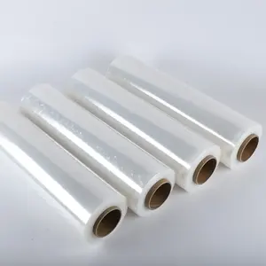 Nhà Máy Giá 18 mic LLDPE gói Pallet trong suốt Stretch Hood phim bao bì thu nhỏ phim bọc cuộn tay rõ ràng bộ phim kéo dài