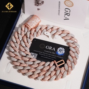 Collar de Cadena Cubana de 22 mm con Diamantes de Imitación Moissanite VVS, Plata de Ley 925, Estilo Hip Hop, con Certificado GRA - Product Image 3