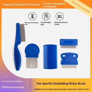 6個パック ノミ・シラミ取りコーム ステンレス製 グルーミング両面リムーバー デマッティングツール 小型・中型・大型ペット用 - Product Image 6