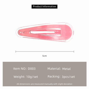 Mädchen 3-teilige Glitter Candy Farbe Metall Haars pangen Niedliche koreanische Snap Clip 5cm MUJU Marke für Kinder Stilvolle Haarschmuck - Product Image 6