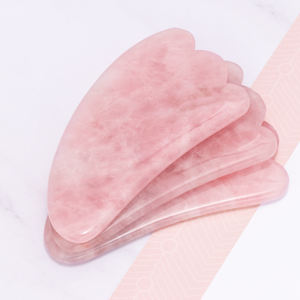 Cristal <span class=keywords><strong>Rose</strong></span> Gua Sha 100% Jade naturel Quartz <span class=keywords><strong>Rose</strong></span> pierre Gua Sha outils de Massage du visage - Product Image 6