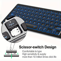 Teclado USB 3.0 Inalámbrico con Retroiluminación y Panel Táctil, Teclado Ergonómico para Android, para Computadora de Escritorio, Portátil, TV Box, 78 Teclas