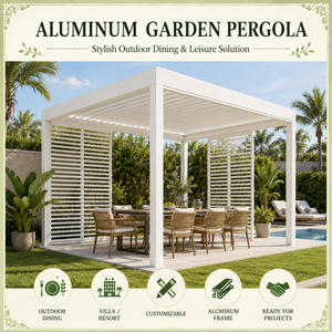 Pergola motorisée extérieure en alliage d'aluminium avec stores orientables, auvent motorisé, pour cour, jardin, véranda, villa moderne, grand pavillon, gris - Product Image 2