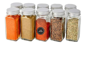 طقم برطمانات توابل فلفل لوازم المطبخ وزجاجة مربعة من الزجاج ، تُباع بالجملة - Product Image 2