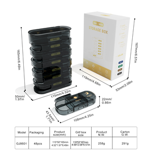 Pastillero semanal Gujia <span class=keywords><strong>de</strong></span> 21 compartimentos, material ABS + PP, estuche <span class=keywords><strong>de</strong></span> viaje portátil ecológico para organización <span class=keywords><strong>de</strong></span> medicina diaria - Product Image 4