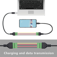 Bloc de bornes USB C, connecteur femelle de type C, bornier à vis sans soudure, connecteur enfichable 5P, câble d'extension