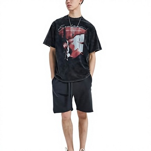 เสื้อยืดโอเวอร์ไซส์สีดำคุณภาพสูง ผ้าเทอร์รี่หนานุ่ม ซักย้อมแบบแอซิดวอช 100% ผ้าฝ้าย เป็นมิตรต่อสิ่งแวดล้อม ระบายอากาศได้ดี สไตล์วินเทจ เรียบง่าย - Product Image 2