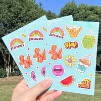 Kişiselleştirilmiş özel baskı karikatür sevimli altın folyo kırtasiye öpücük Cut Sticker Sheet paketi