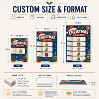 Tarjetas de Juego con Diseño Navideño Personalizado, con Cinco Ventanas Desprendibles, Venta al por Mayor de Boletos con Sistema de Rasca y Gana para Caridad