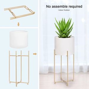 Large Multi-functional Powder Coated Metal Gold Luxury Iron Patio Plant <b>Support</b> <b>Flower</b> Stand Propagator Kit for Home Garden - Product Image 3