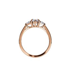 Anillo de compromiso de diamante de corte Marquesa de oro rosa nuevo, joyería de lujo, chapado en rodio para bodas, fiestas, estilo moderno - Product Image 5