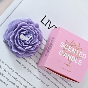 Velas Aromáticas con Forma de Peonía de Diseño Único, Decoración Clásica para el Hogar, Recuerdo Romántico para el Día del Padre, <span class=keywords><strong>Cera</strong></span> de Coco y Soja - Product Image 4