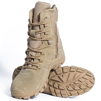 Bottes tactiques personnalisées avec tige en cuir, doublure en mesh et semelle en caoutchouc