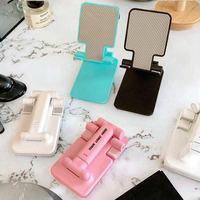 Support de téléphone pliable en plastique réglable - Support de bureau portable pour tablettes, diffusion en direct, impression d'écran, logo personnalisé, miroir