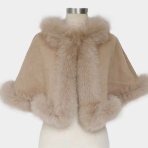 Top qualité femmes doux coupe-vent chaud cape doux manteau de fourrure <span class=keywords><strong>acrylique</strong></span> tricoté peau de renard court mode polyvalent <span class=keywords><strong>Poncho</strong></span> - Product Image 1