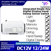 Interrupteur intelligent multifonction avec capteur tactile à détection de mouvement, affichage numérique de la température et de l'heure pour les éclairages de miroir LED