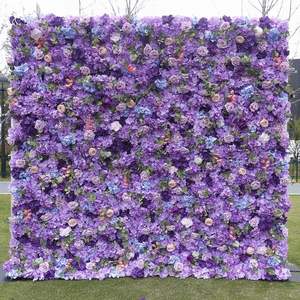 Pared de flores de Hortensia y <span class=keywords><strong>rosas</strong></span> artificiales a base de tela Rosa 3D Navidad Comercio electrónico transfronterizo Decoración de vacaciones de boda - Product Image 4