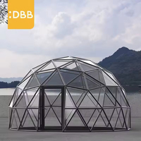 Dôme géodésique en verre de diamètre 8M pour le camping de luxe aux États-Unis avec panneau dur et verre trempé bonne isolation thermique